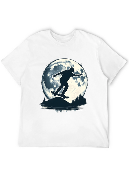 Skater Moon Graphic Tee - Black Cotton