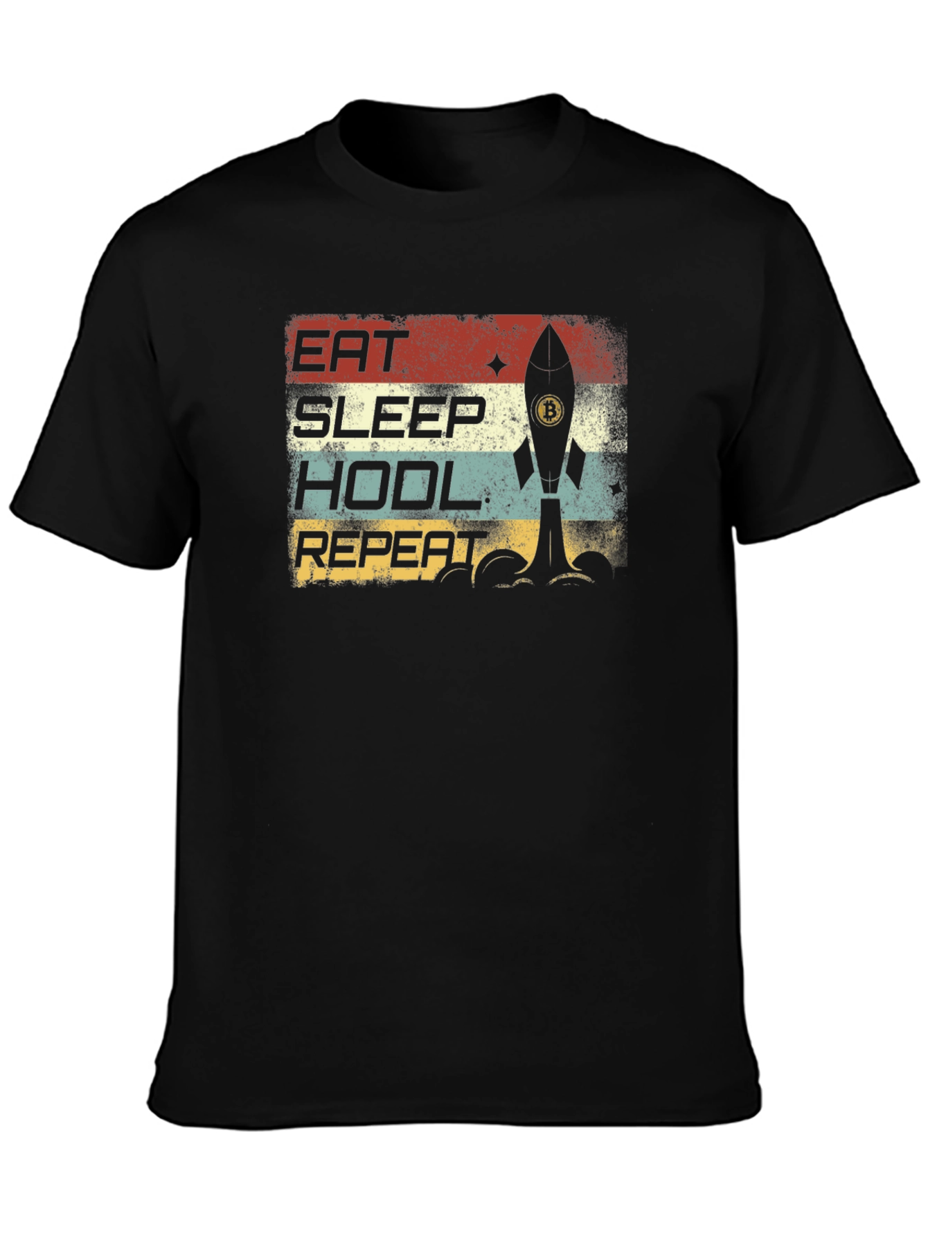 Eat Sleep HODL Repeat Bitcoin Rocket T-Shirt