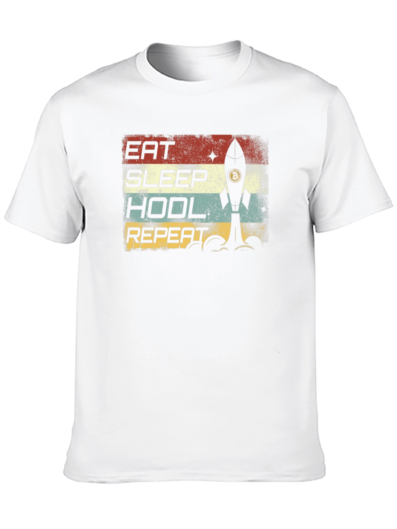 Eat Sleep HODL Repeat Bitcoin Rocket T-Shirt