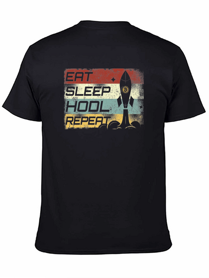 Eat Sleep HODL Repeat Bitcoin Rocket T-Shirt