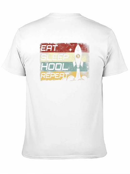 Eat Sleep HODL Repeat Bitcoin Rocket T-Shirt