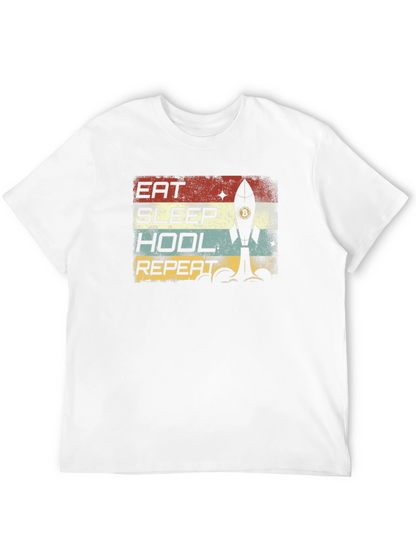 Eat Sleep HODL Repeat Bitcoin Rocket T-Shirt