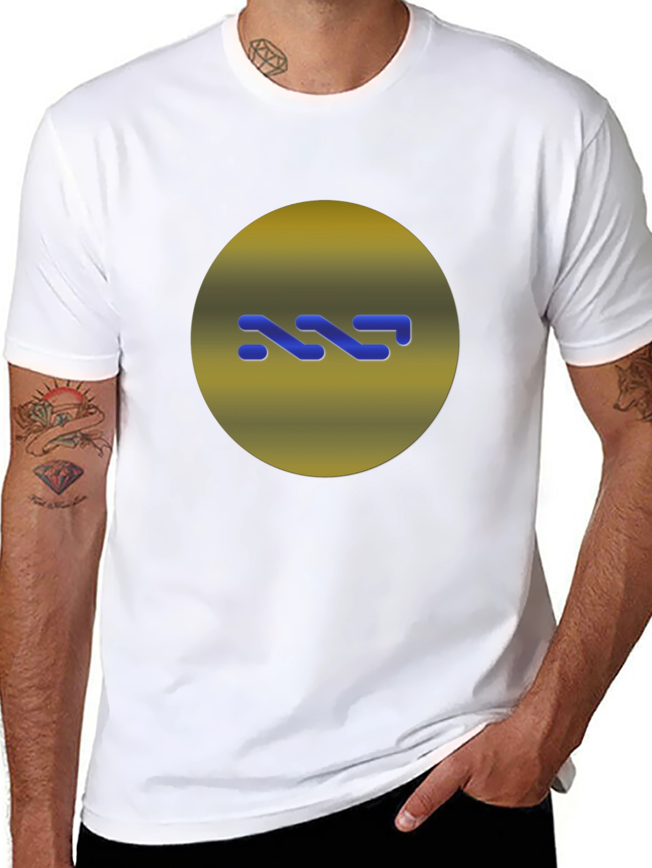 Modern Graphic Print Black T-Shirt