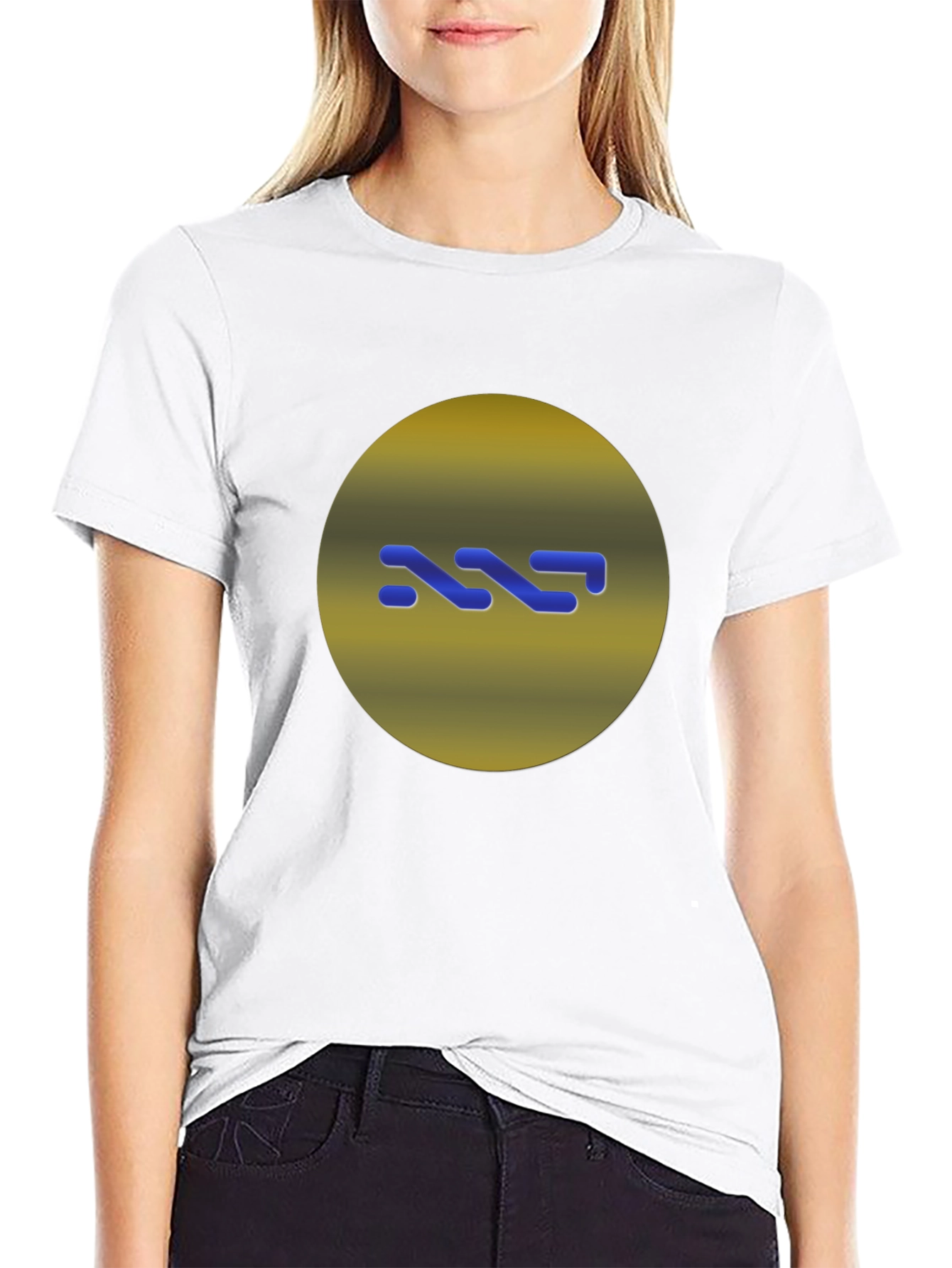 Modern Graphic Print Black T-Shirt