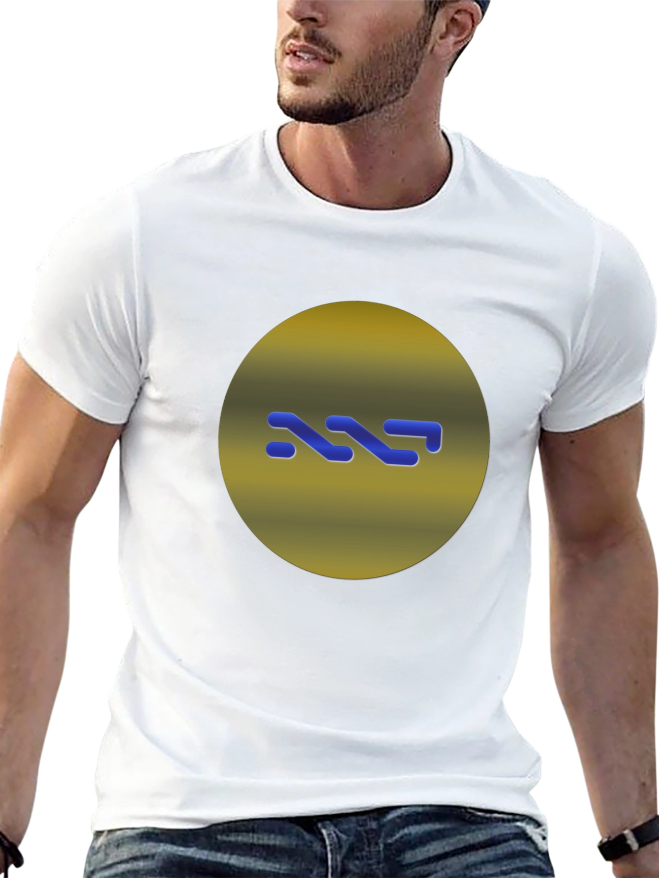 Modern Graphic Print Black T-Shirt