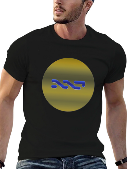 Modern Graphic Print Black T-Shirt