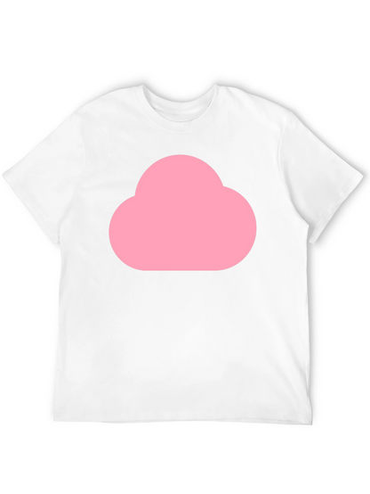Pink Cloud Graphic Black T-Shirt