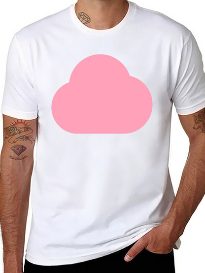 Pink Cloud Graphic Black T-Shirt