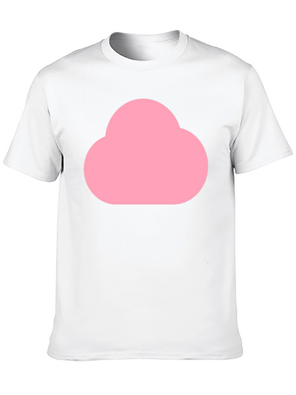 Pink Cloud Graphic Black T-Shirt