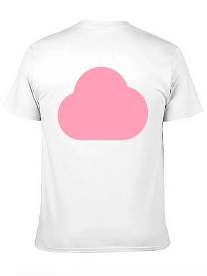Pink Cloud Graphic Black T-Shirt