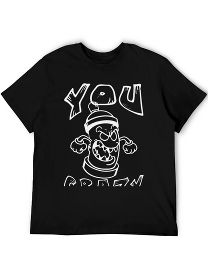 Graffiti Can Cartoon Graphic T-Shirt