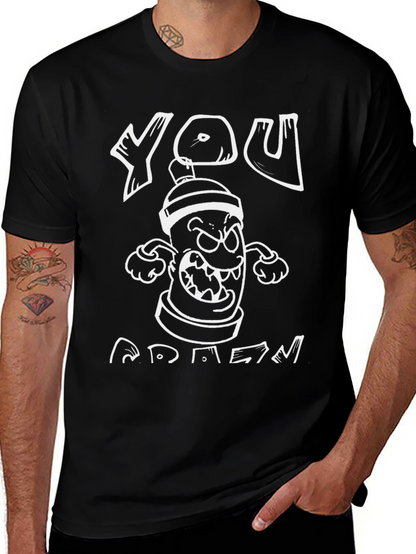 Graffiti Can Cartoon Graphic T-Shirt