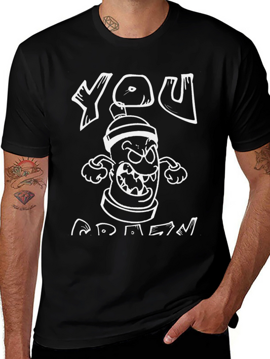 Graffiti Can Cartoon Graphic T-Shirt