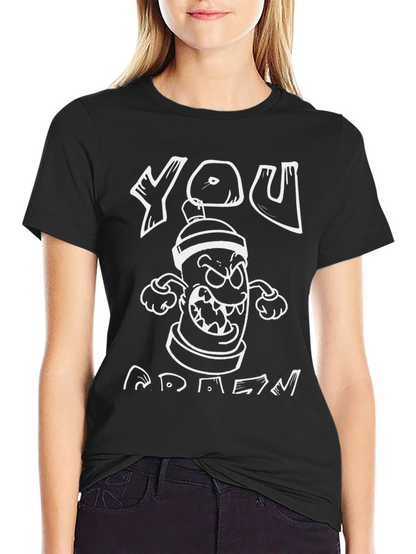 Graffiti Can Cartoon Graphic T-Shirt