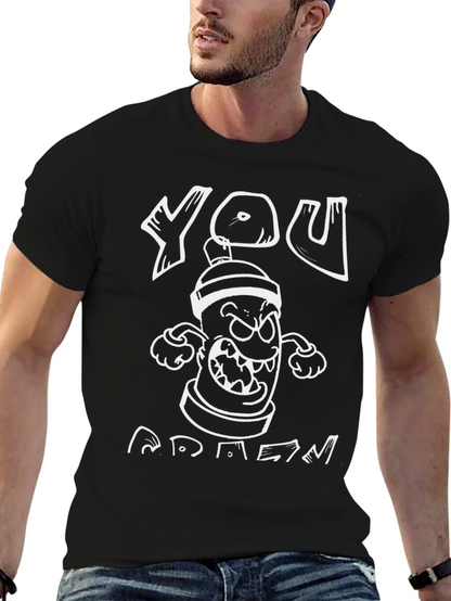 Graffiti Can Cartoon Graphic T-Shirt