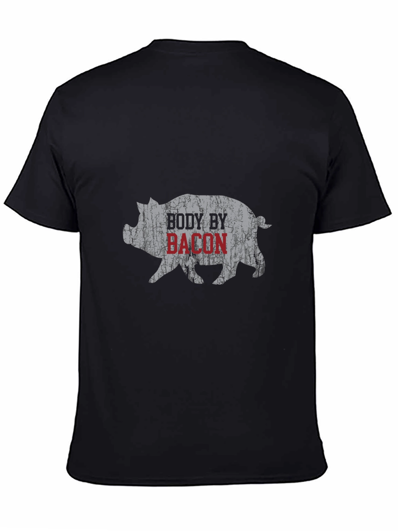Body By Bacon Graphic Tee - Funny Pig T-Shirt