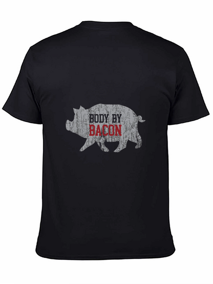 Body By Bacon Graphic Tee - Funny Pig T-Shirt