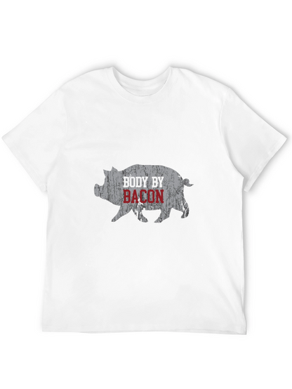Body By Bacon Graphic Tee - Funny Pig T-Shirt