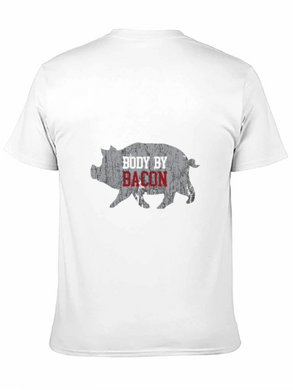 Body By Bacon Graphic Tee - Funny Pig T-Shirt