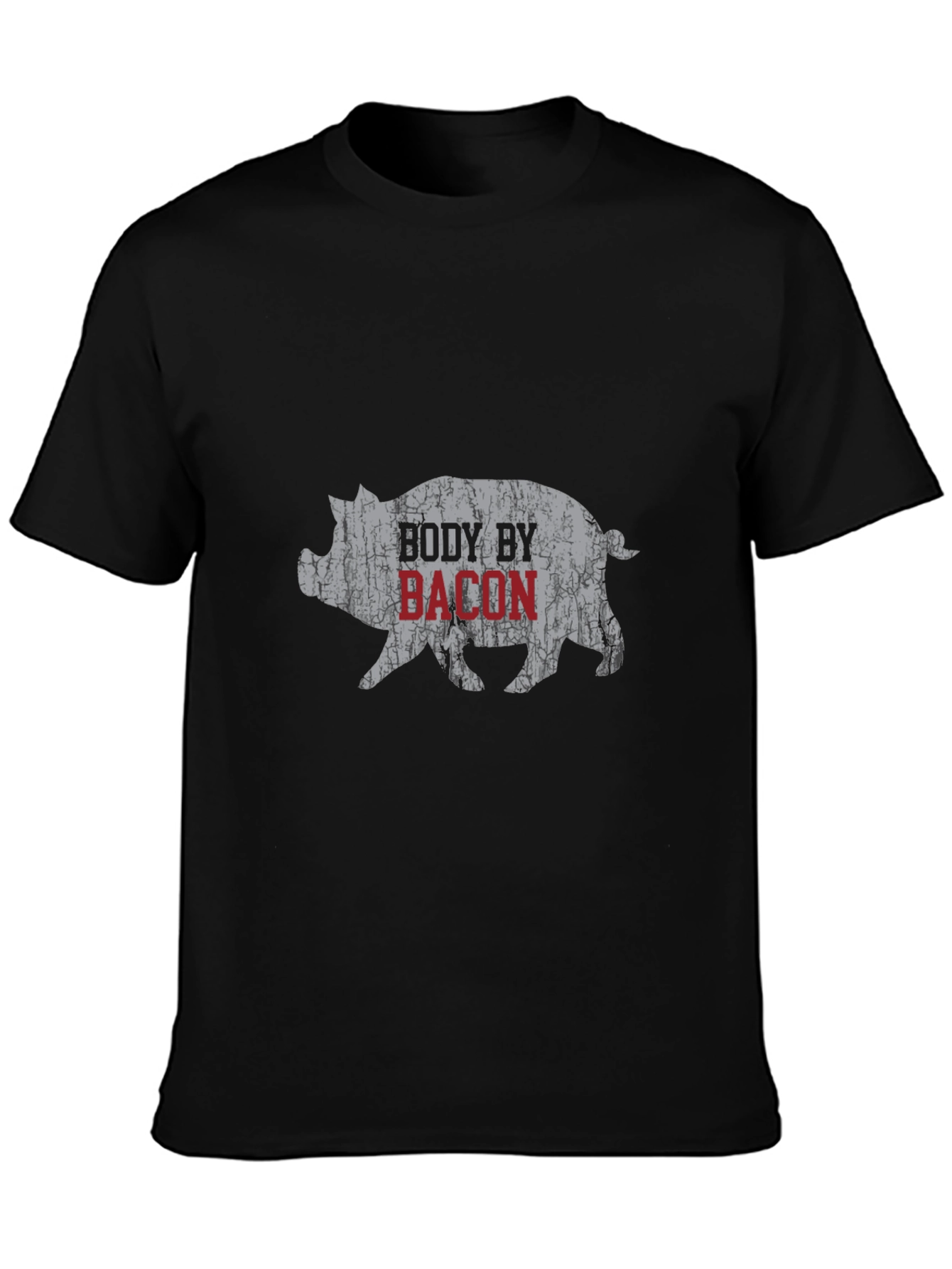 Body By Bacon Graphic Tee - Funny Pig T-Shirt
