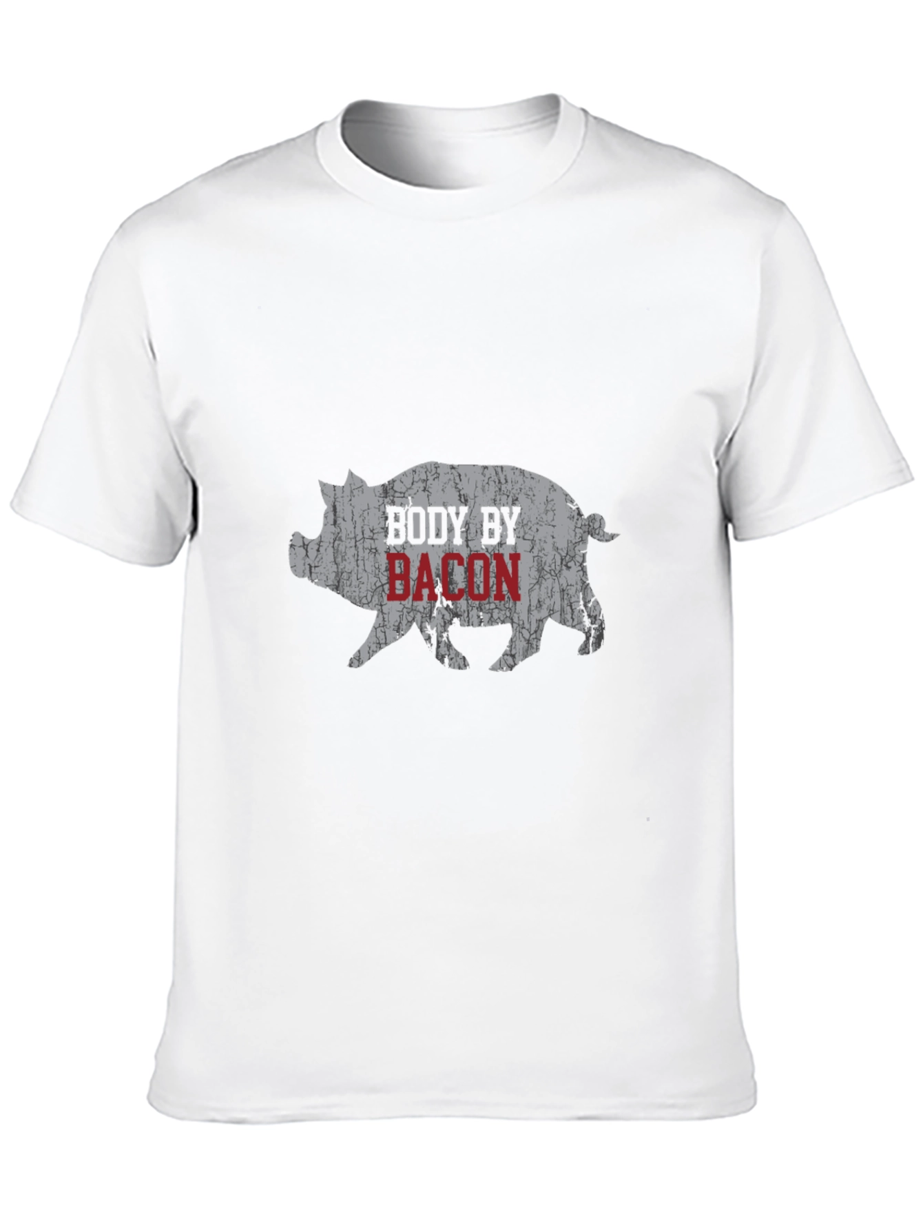 Body By Bacon Graphic Tee - Funny Pig T-Shirt