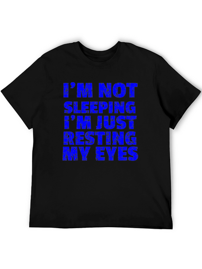 Funny Im Not Sleeping Mens Black T-Shirt