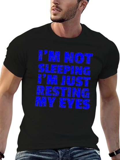 Funny Im Not Sleeping Mens Black T-Shirt