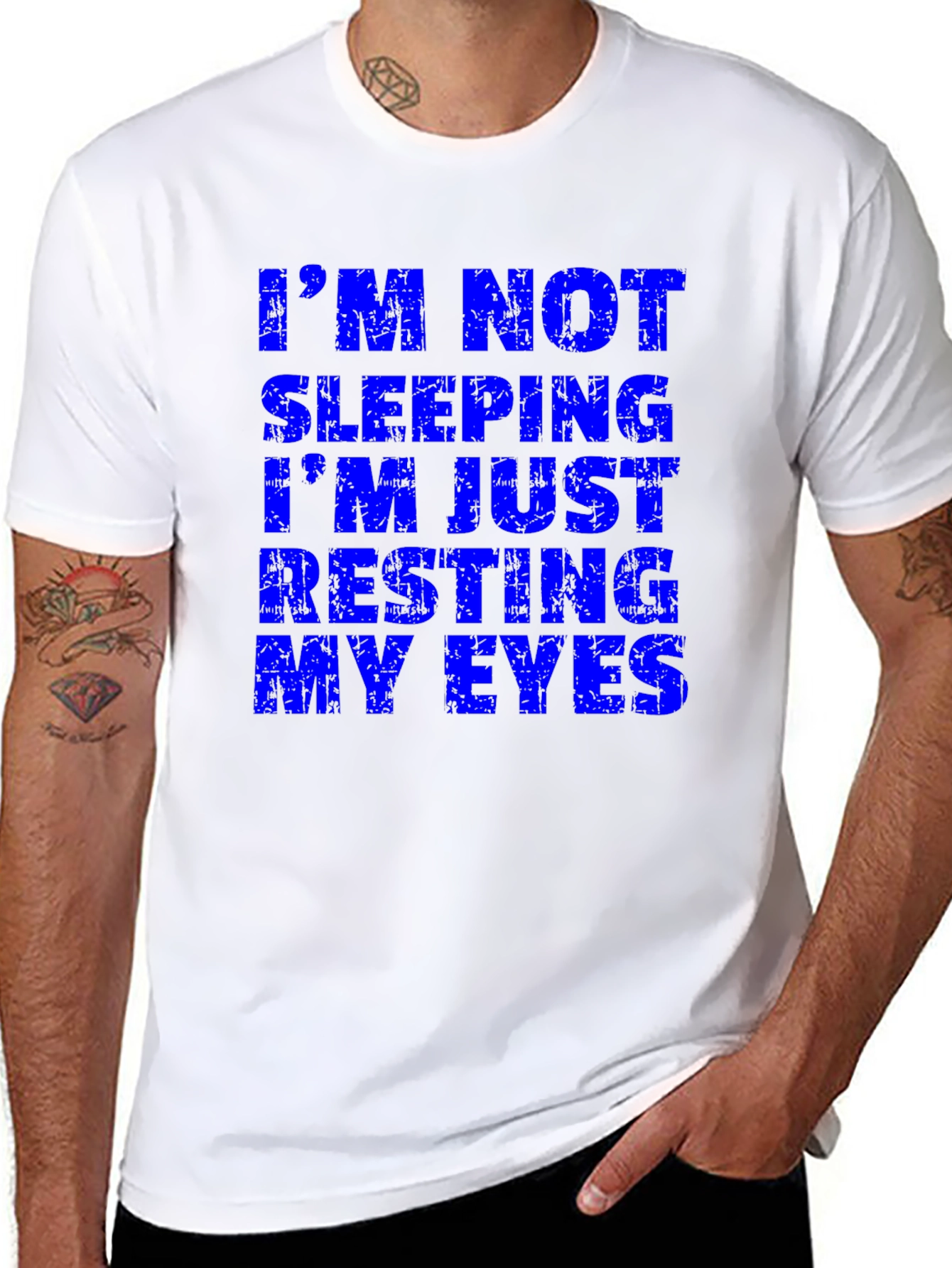 Funny Im Not Sleeping Mens Black T-Shirt