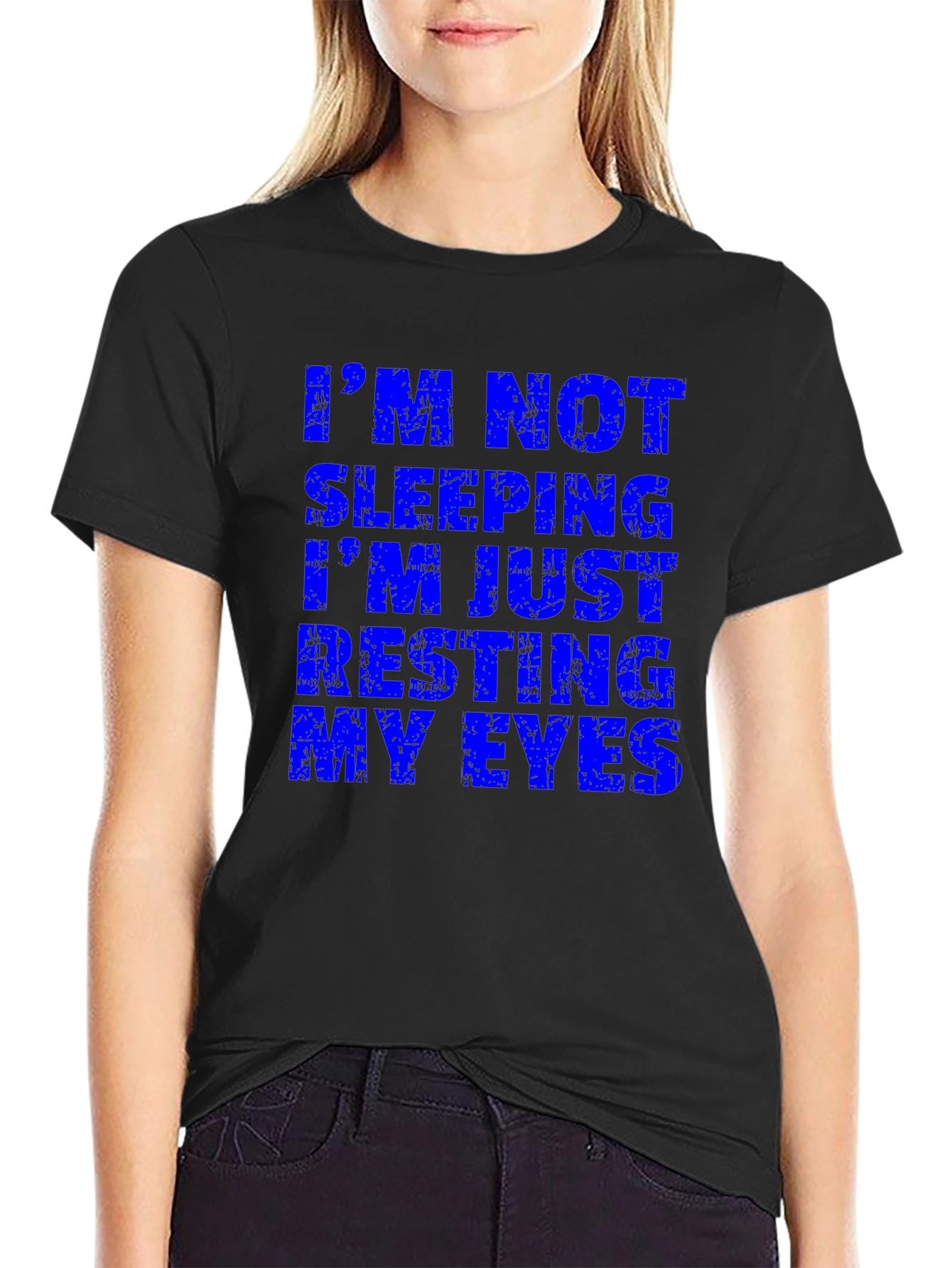 Funny Im Not Sleeping Mens Black T-Shirt