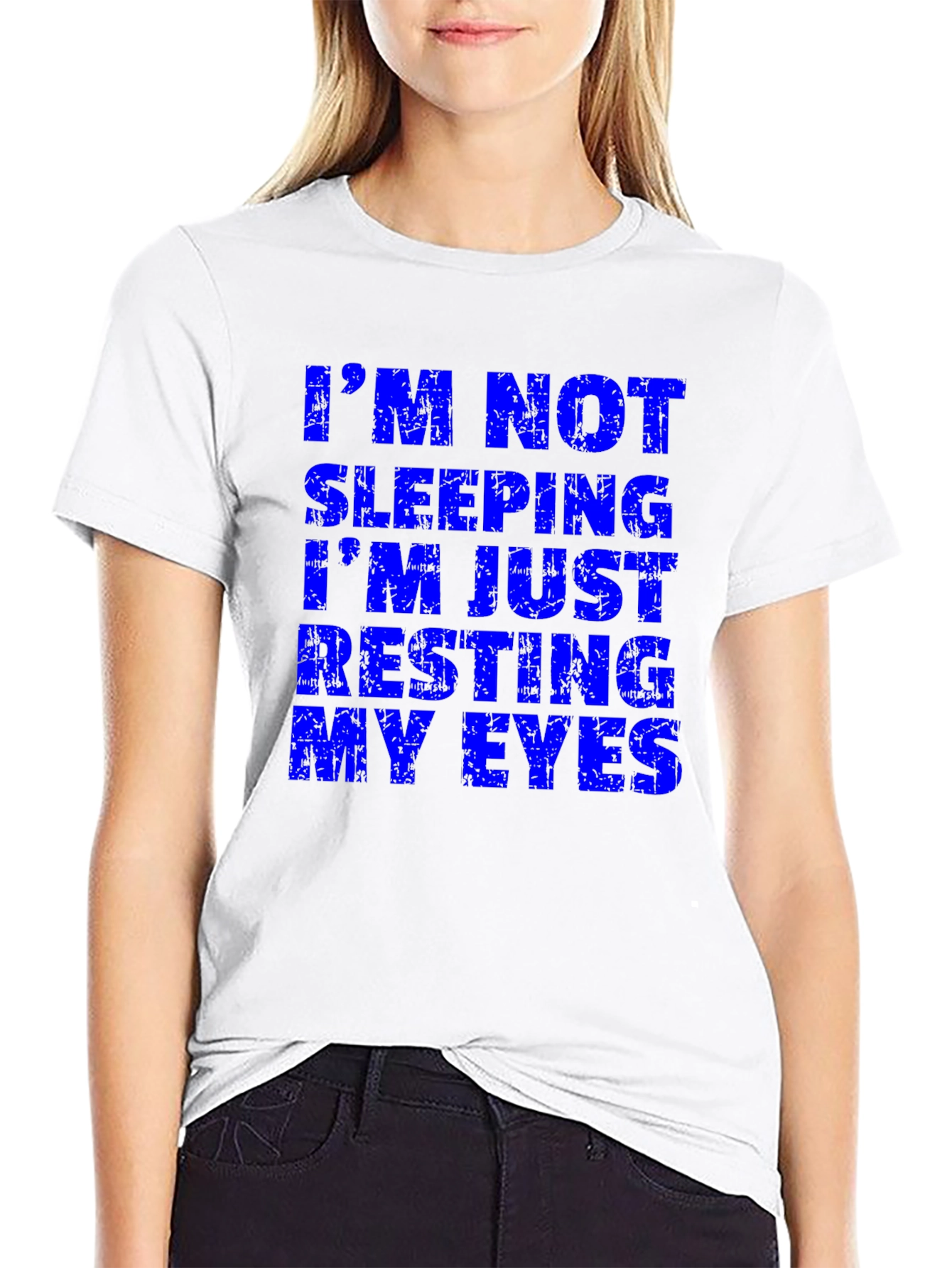 Funny Im Not Sleeping Mens Black T-Shirt