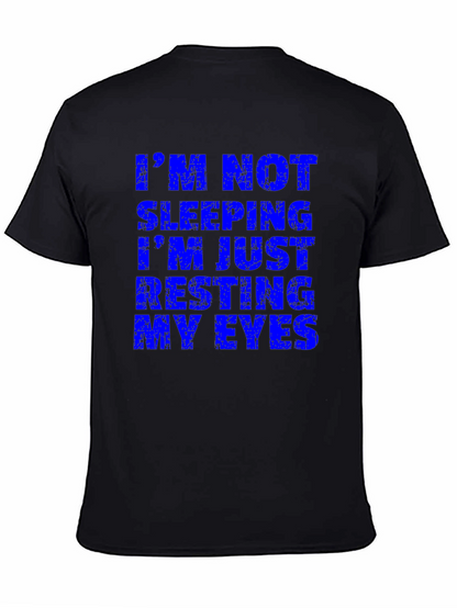 Funny Im Not Sleeping Mens Black T-Shirt