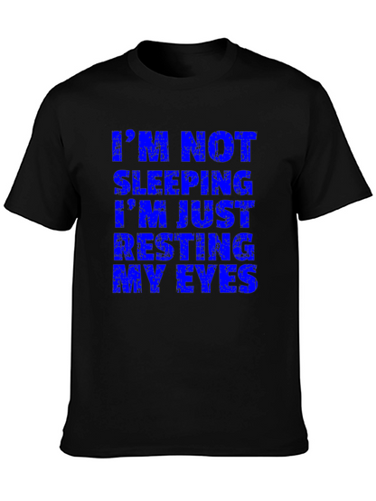 Funny Im Not Sleeping Mens Black T-Shirt