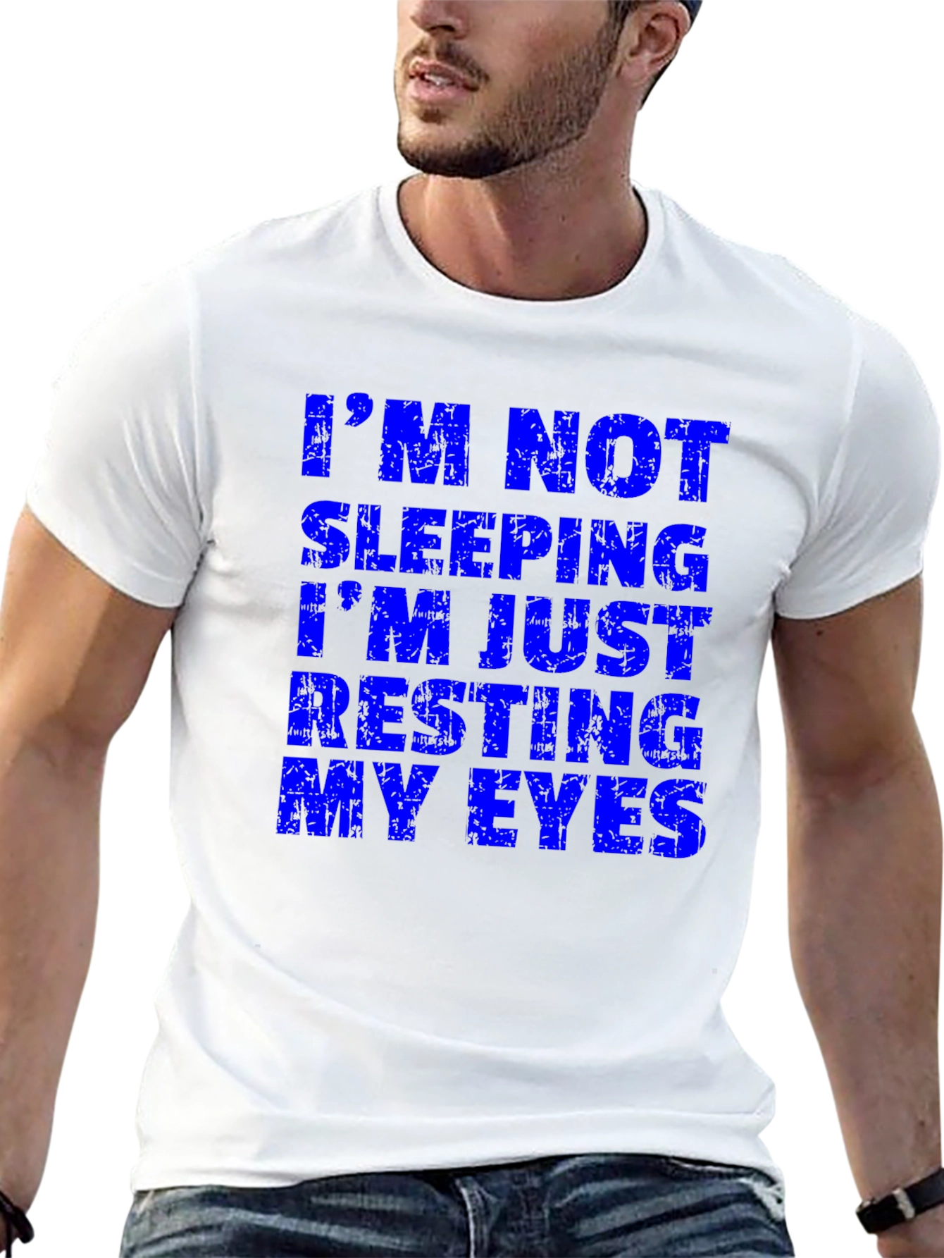 Funny Im Not Sleeping Mens Black T-Shirt