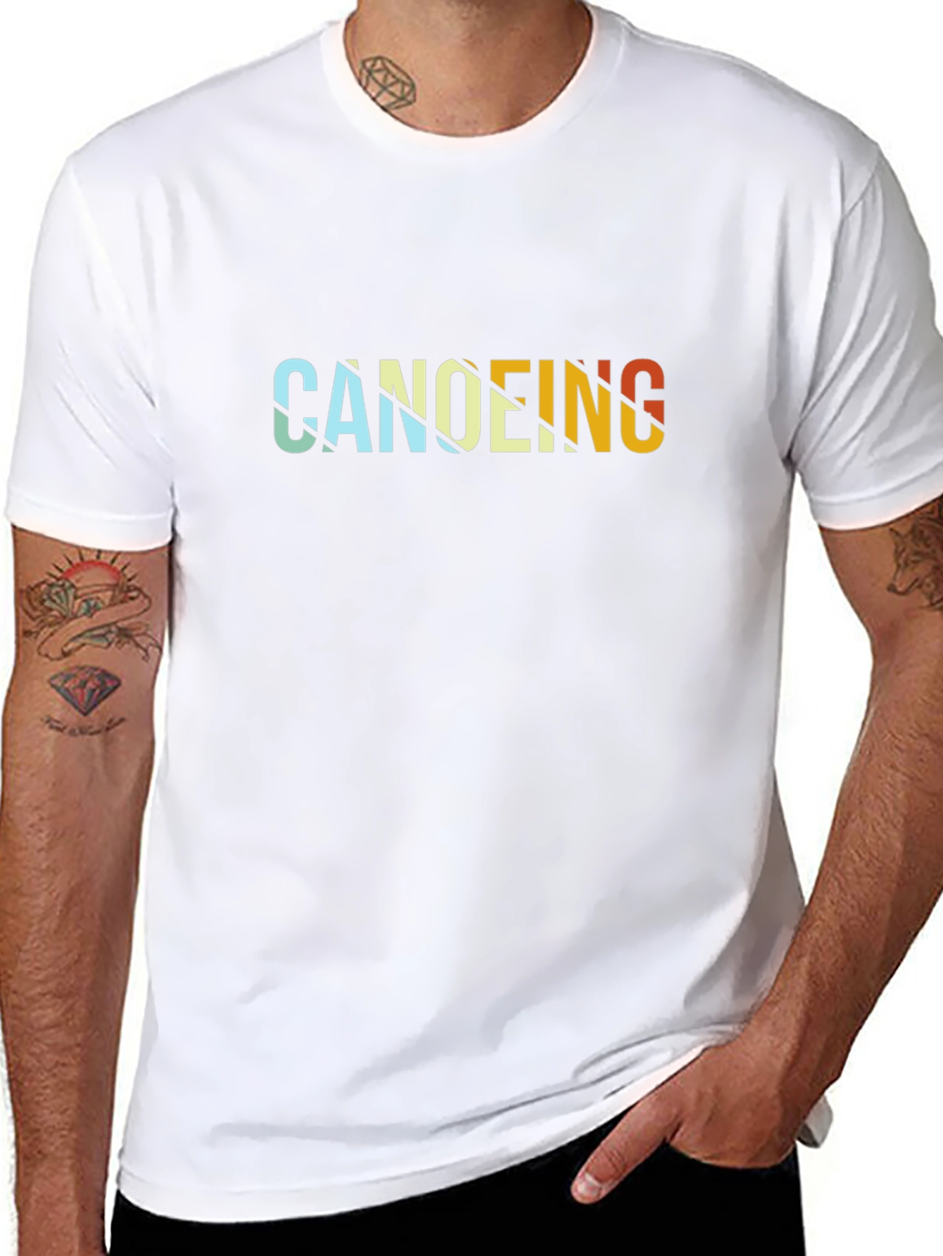 Canoeing Retro Style Graphic T-Shirt