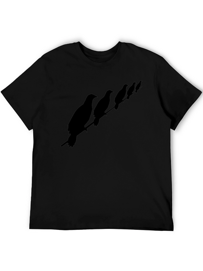 Birds on a Wire Mens T-Shirt - Black