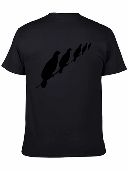 Birds on a Wire Mens T-Shirt - Black