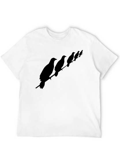 Birds on a Wire Mens T-Shirt - Black