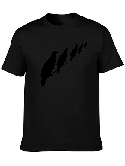 Birds on a Wire Mens T-Shirt - Black