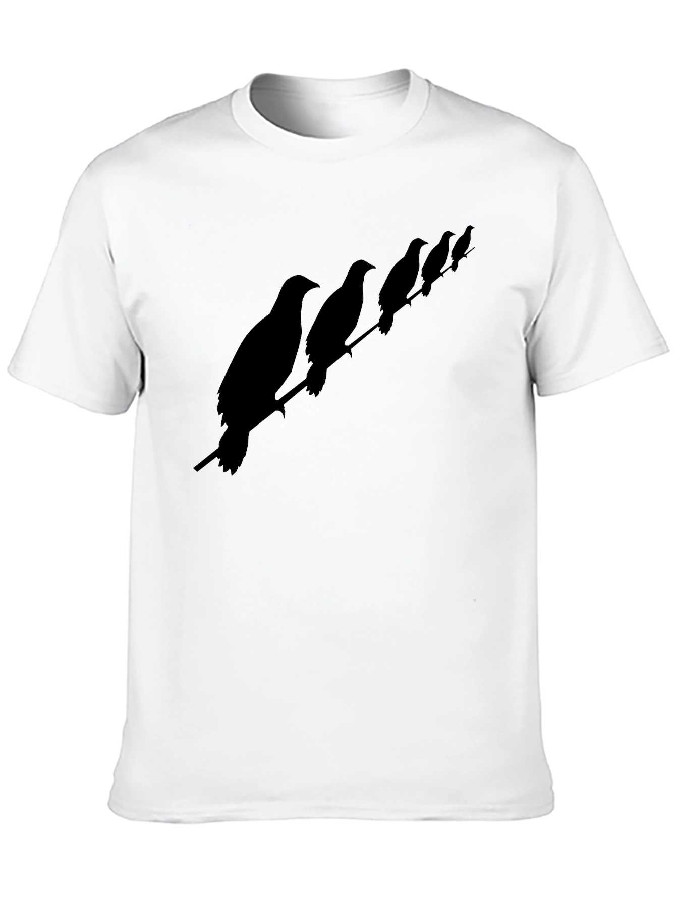 Birds on a Wire Mens T-Shirt - Black