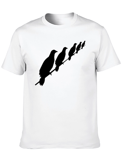 Birds on a Wire Mens T-Shirt - Black