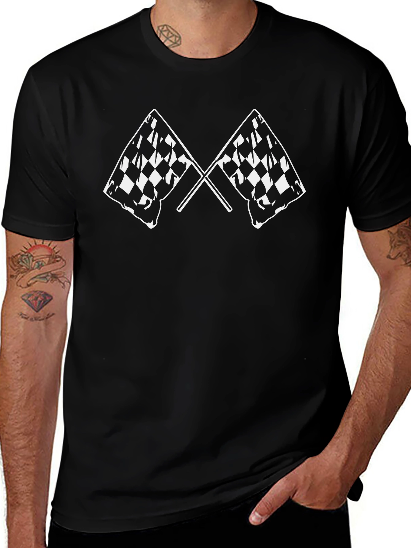 Checkered Flag Graphic T-Shirt