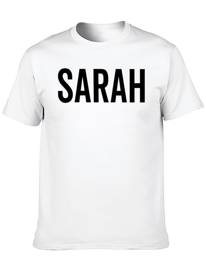 SARAH Bold Text Tee - Casual Style