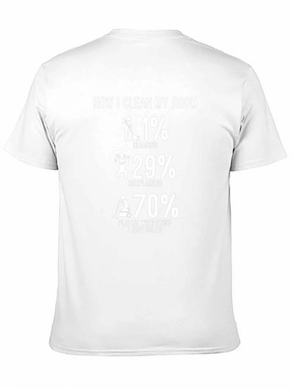 Humorous How I Clean My Room Graphic Tee