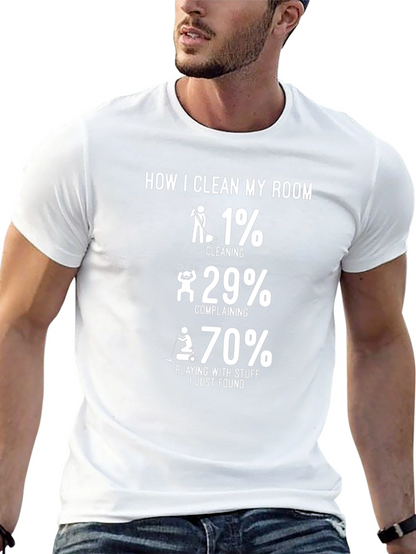 Humorous How I Clean My Room Graphic Tee
