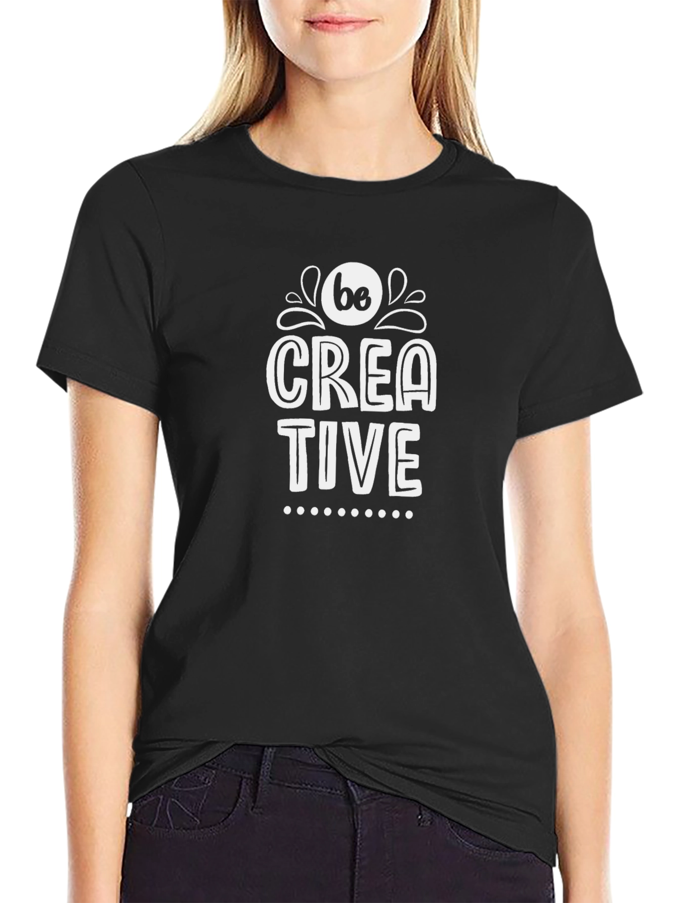 Be Creative Graphic Tee - Black Cotton Blend