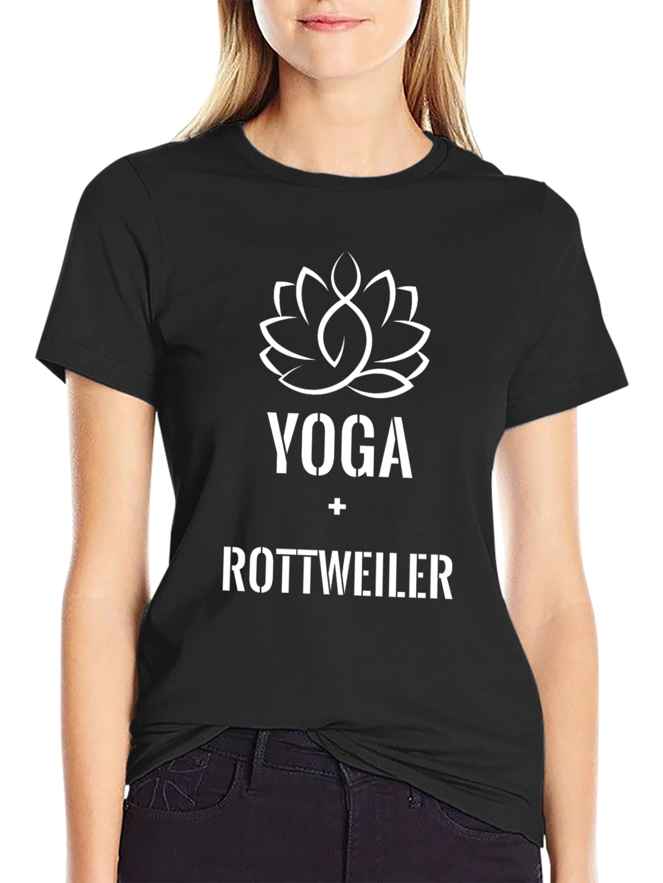 Yoga Rottweiler T-Shirt: Trendy Graphic Tee