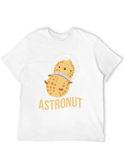 Astronaut Peanut Graphic T-Shirt - Black Cotton Tee