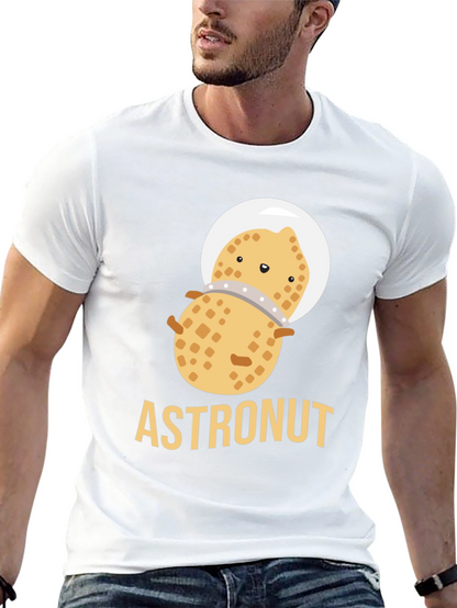 Astronaut Peanut Graphic T-Shirt - Black Cotton Tee