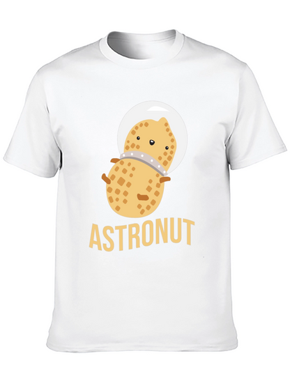 Astronaut Peanut Graphic T-Shirt - Black Cotton Tee