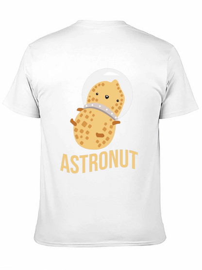 Astronaut Peanut Graphic T-Shirt - Black Cotton Tee